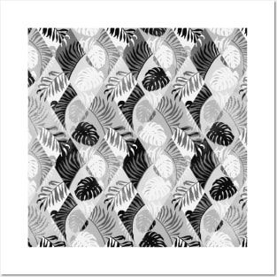 Black and White Tropical Diamonds Posters and Art